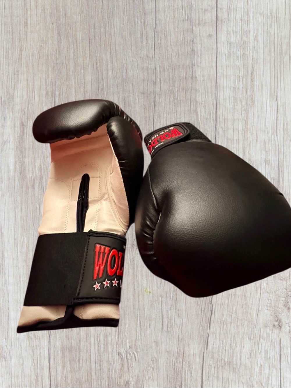 Woldorf Boxing Gloves Sport Gloves Men’s Black and Cream Training - Picture 4 of 7